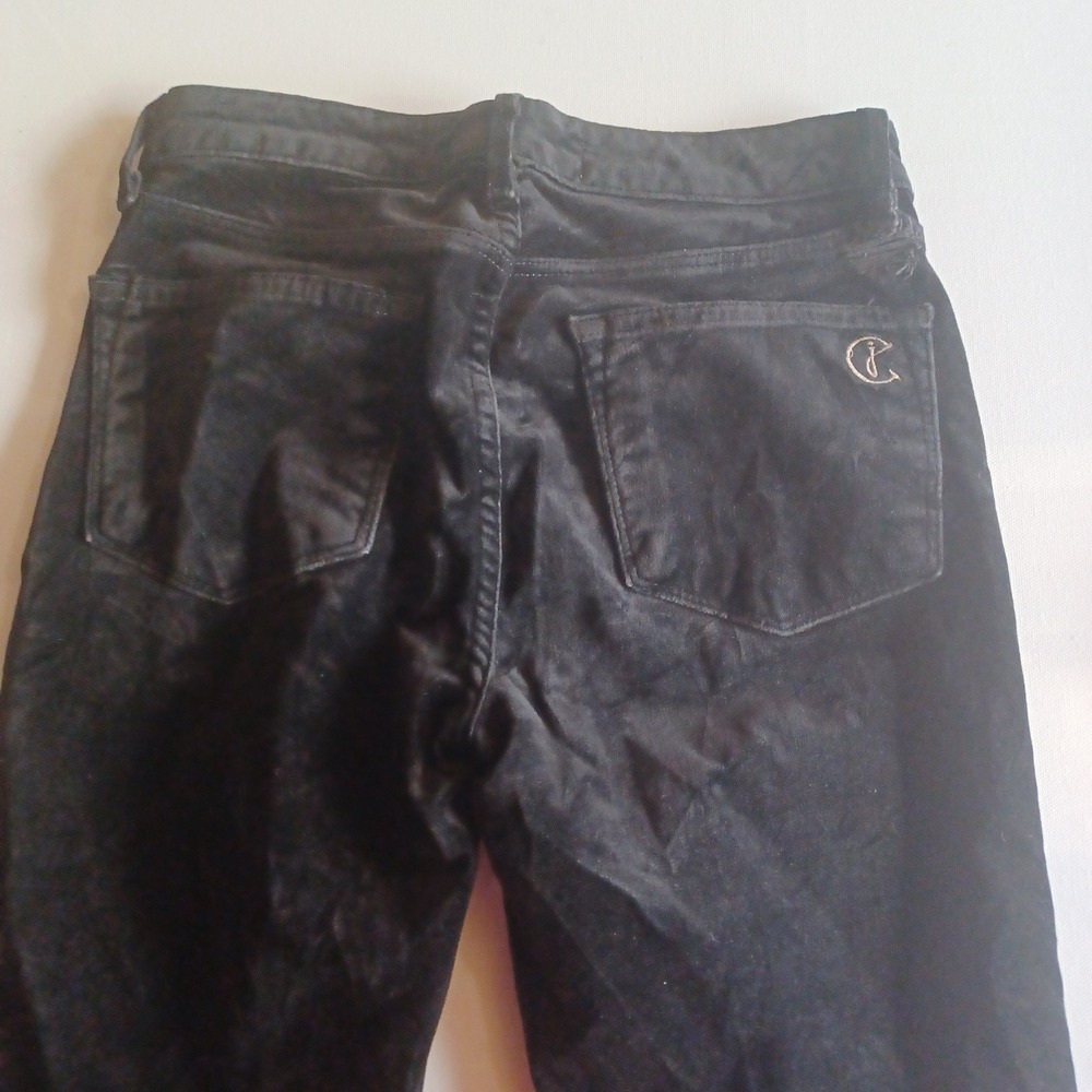 CJ by Cookie Johnson Womens Black Velvet Bootcut Pants Size 24 Stretch Cotton - Picture 8 of 8